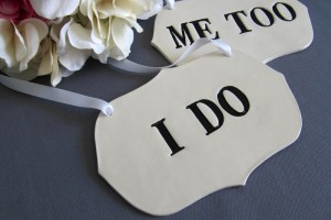 Black I Do And Me Too Wedding Sign Set02